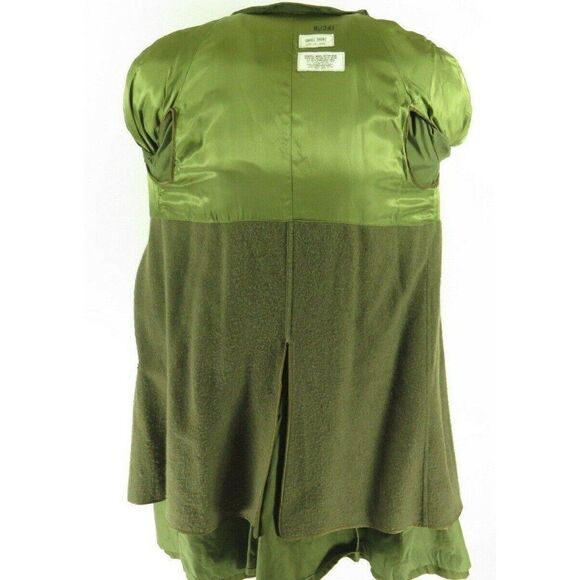 Vintage 50s US Army 107 Coat Overcoat S Short Green Liner Military Korea Belted - Picture 12 of 12